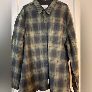 Weatherproof Men's Casual Plaid Shirt - Olive and Charcoal